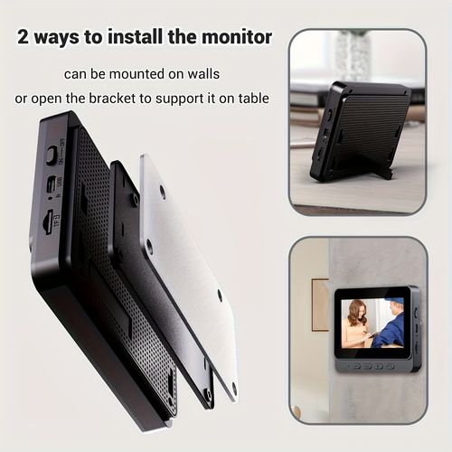 Wireless No‑WiFi Visual Smart Doorbell,4.3 Inch Monitor Two‑Way Intercom Infrared Night Vision Home Security Video Doorbell