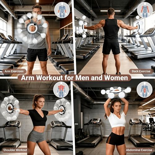[360° Rotating Arm Trainer] 360° Rotating Arm Strength Training Equipment with Shoulder Relaxation Ball - Upper Body Swing Trainer for Forearms, Chest, Shoulders & Wrist Workouts | Suitable for Forearms, Chest, Shoulders, Wrists | Unisex Home Gym for Men & Women