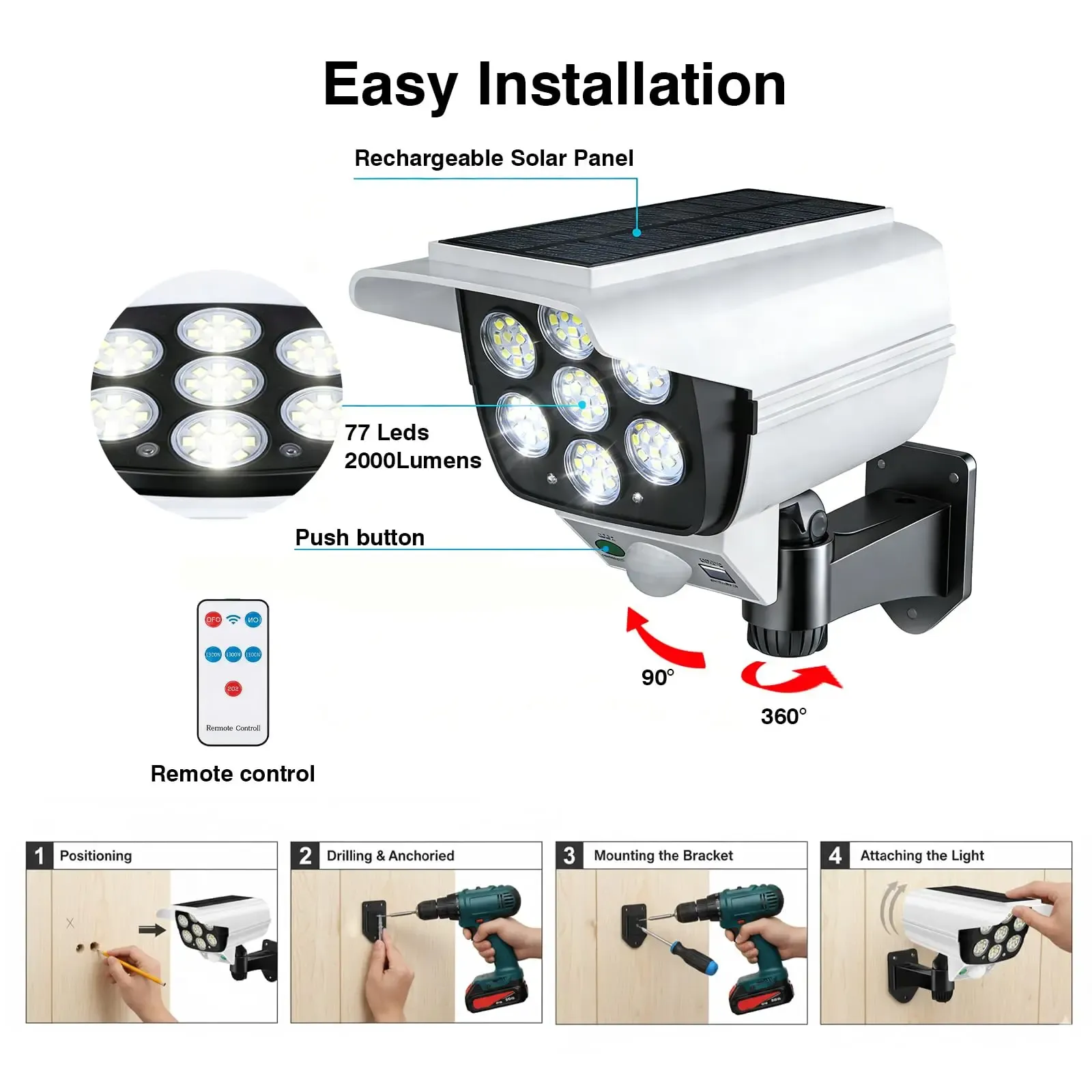 Camera-Style Solar Motion Sensor Outdoor Wall Light Ghana