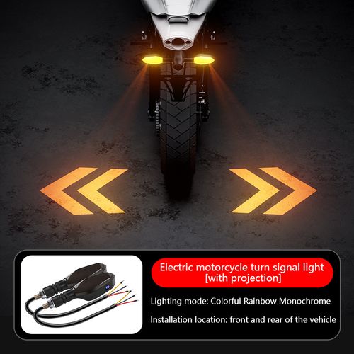 Motorcycle LED Projection Turn Signal Light, High Brightness Waterproof Modification Lamp