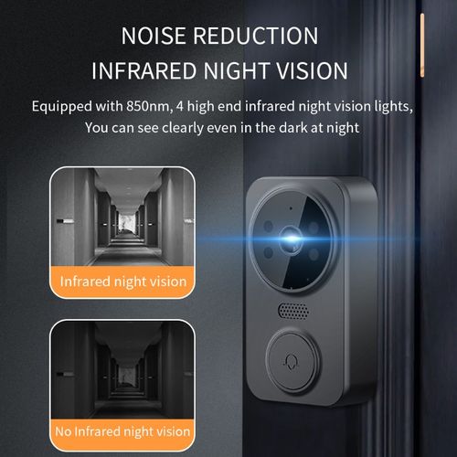 Wireless No‑WiFi Visual Smart Doorbell,4.3 Inch Monitor Two‑Way Intercom Infrared Night Vision Home Security Video Doorbell