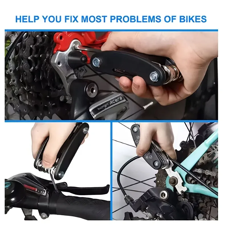 16‑in‑1 Folding Multi‑Tool Portable Steel Repair Kit for Bicycle Motorcycle Furniture Household Maintenance