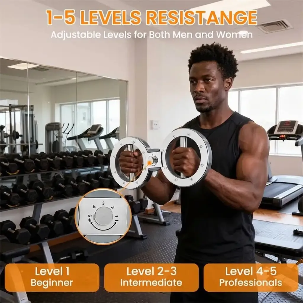 Adjustable Resistance Arm Trainer,360 Degree Rotate Metal Arm Workout Machine,5 Resistance Levels,Multi Muscle Training,Fitness Equipment for Home & Dorm Arm Shoulder Back Exercise