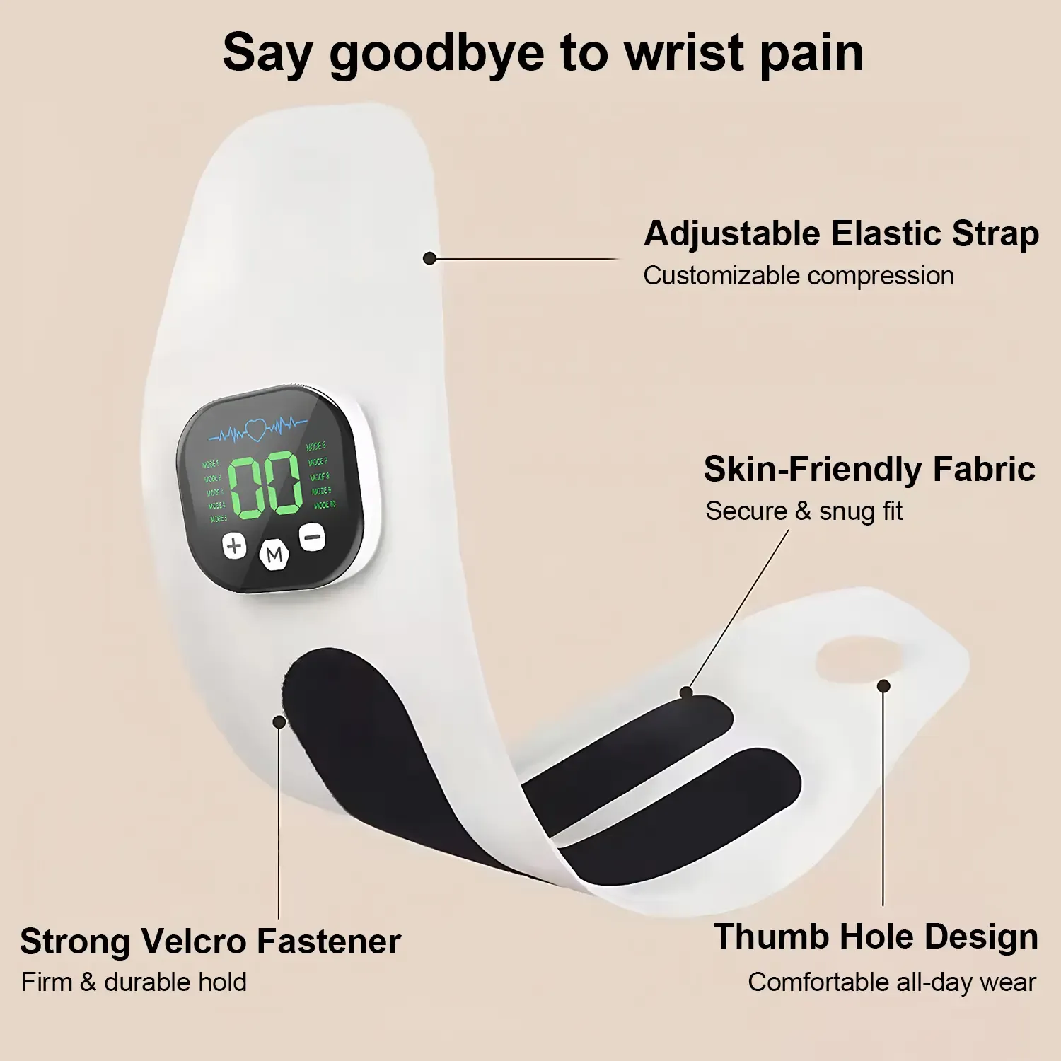 EMS Wrist Massager, Post‑Sport Muscle Relaxation, Cordless Portable Multi‑Mode Pulse Wrist Care Device, Ghana COD Free Delivery