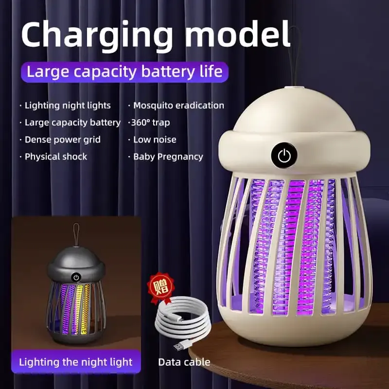 Rechargeable Electric Mosquito Killer Lamp UV Insect Trap Hanging Fly Killer
