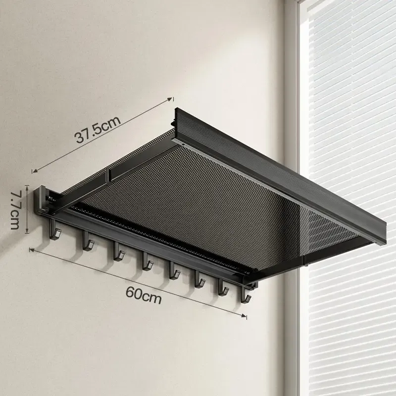 Invisible Foldable Wall Mount Drying Rack No Drill Thick Aluminum Retractable Towel Shelf Flat Dry Shoes Socks Underwear Storage for Balcony Bathroom