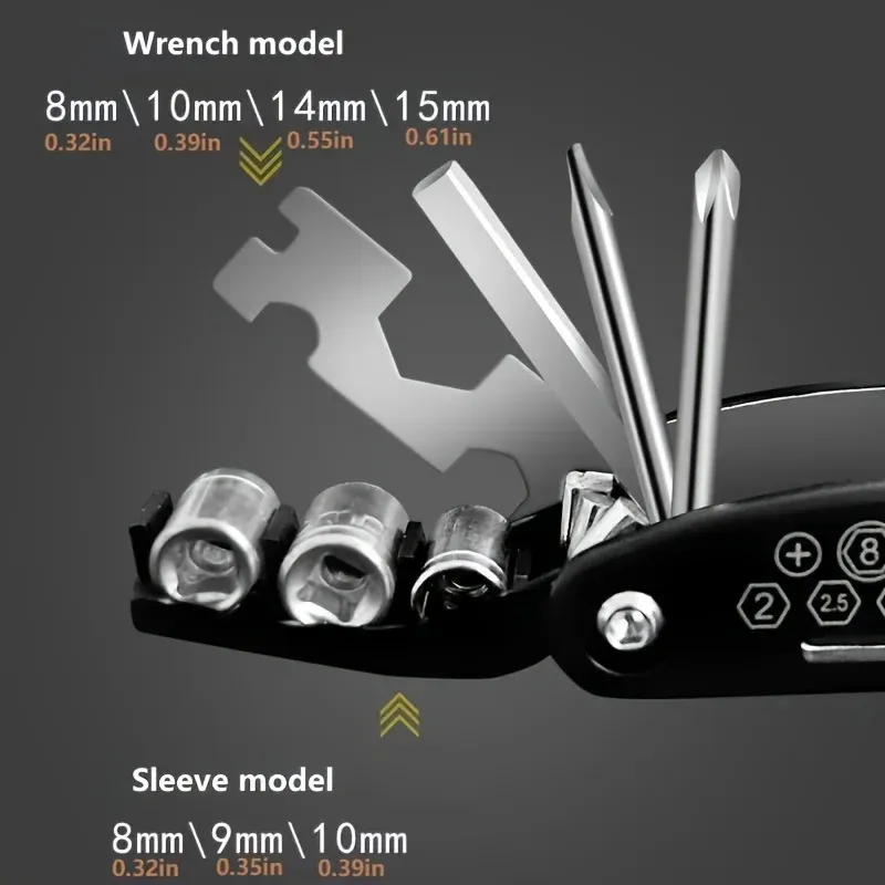 16‑in‑1 Folding Multi‑Tool Portable Steel Repair Kit for Bicycle Motorcycle Furniture Household Maintenance