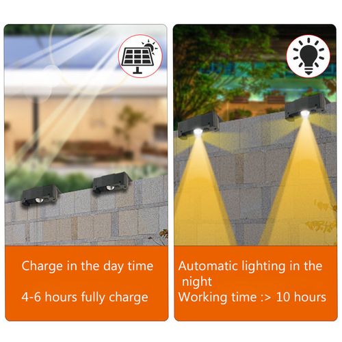 Solar Wall Washer Light IP65 Waterproof 10‑Color Decor Wall Lamp No Wiring For Courtyard Fence