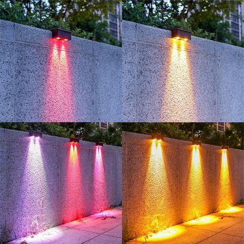 Solar Wall Washer Light IP65 Waterproof 10‑Color Decor Wall Lamp No Wiring For Courtyard Fence