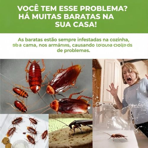 Repelente de Baratas, Limpeza Potente para Uso Doméstico, Quarto e Cozinha, Exterminador de Baratas em Gel, Kit de Controlo de Pragas, Saquetas Repelentes de Roedores para Ambientes Interiores