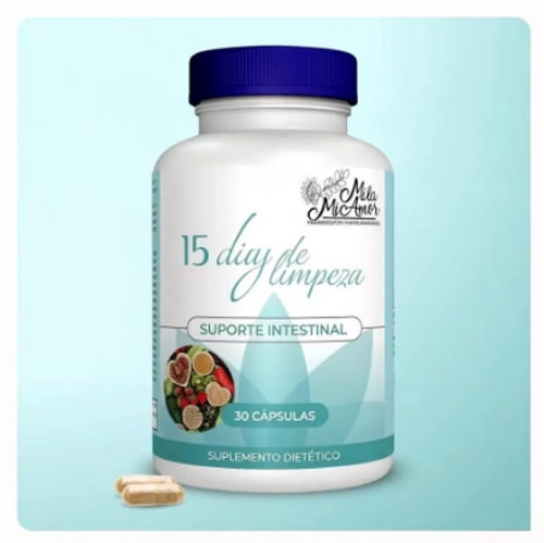 Limpeza de 15 dias - Suporte intestinal e do cólon | Sem cafeína | Fórmula avançada com sene, cáscara sagrada e psyllium | Não transgénico | 30 cápsulas