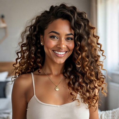 Glueless Ombre Honey Golden Brown Side Part Curly Wig Lace Front Human Hair Wigs
