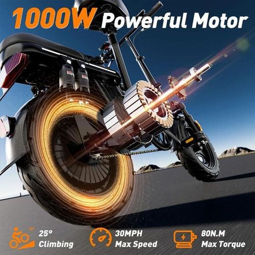 Vélo Électrique pour Adultes, Ebike Pliable 16'' avec Batterie Amovible 48V 20Ah, Vitesse 25MPH pour Vélo Électrique de Ville