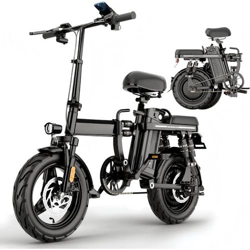 Vélo Électrique pour Adultes, Ebike Pliable 16'' avec Batterie Amovible 48V 20Ah, Vitesse 25MPH pour Vélo Électrique de Ville