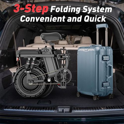 Vélo Électrique pour Adultes, Ebike Pliable 16'' avec Batterie Amovible 48V 20Ah, Vitesse 25MPH pour Vélo Électrique de Ville