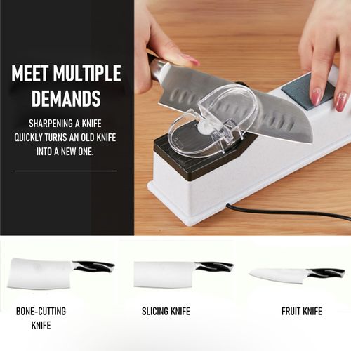 🔥Hot Seller🔥 COD！Electric Knife Sharpener, Double-Sided Compact Knife Sharpener, Kitchen Tool, Household Kitchen Knives and Scissors, Quick-Sharpening Stone, Direct from Manufacturer