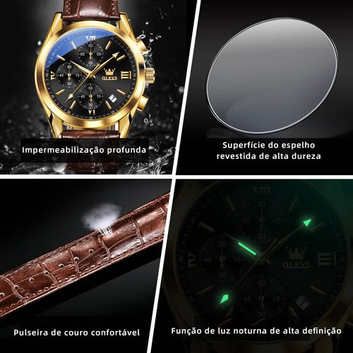 Relógios da marca Oris, relógios de quartzo, temporização de agulha de três olhos seis, relógios masculinos esportivos, relógios masculinos