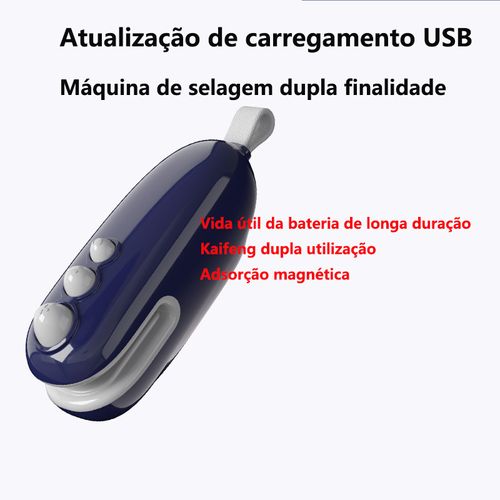 Snack saco plástico de preservação de alimentos clipe de vedação a vácuo, máquina de vedação compacta mini clipe de vedação portátil para uso doméstico