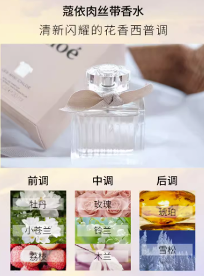 Chloe蔻依香水小豬包寇依克洛伊經典同名香氛持久淡香肉絲帶套盒