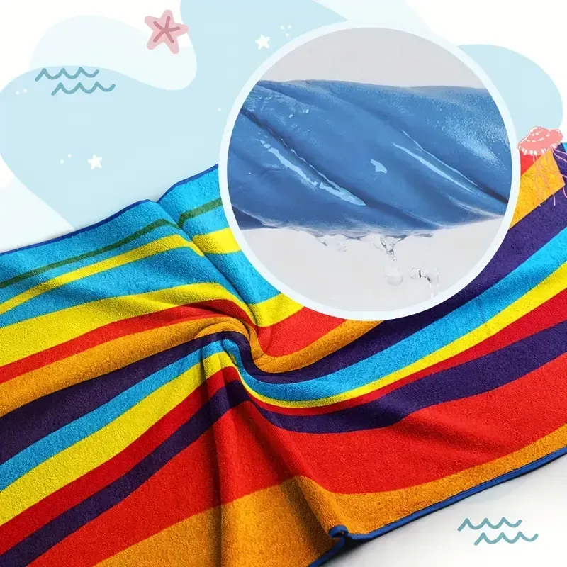 Serviette de plage extra large à rayures ultra douce