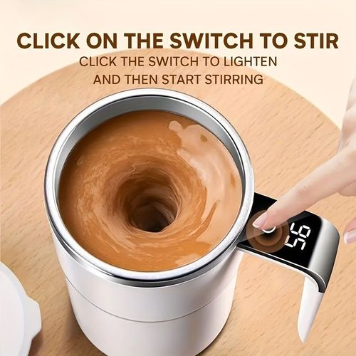 Tasse à café auto-mélangeuse rechargeable avec affichage de la température - rechargeable par USB