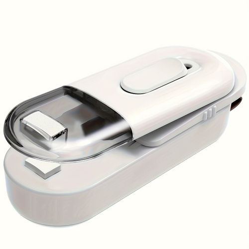 Mini scelleuse et coupeuse de sacs 2 en 1 - Machine de mise sous vide portable pour collations fraîches, biscuits et stockage des aliments - Fonctionne avec des piles (AA), outil de cuisine noir