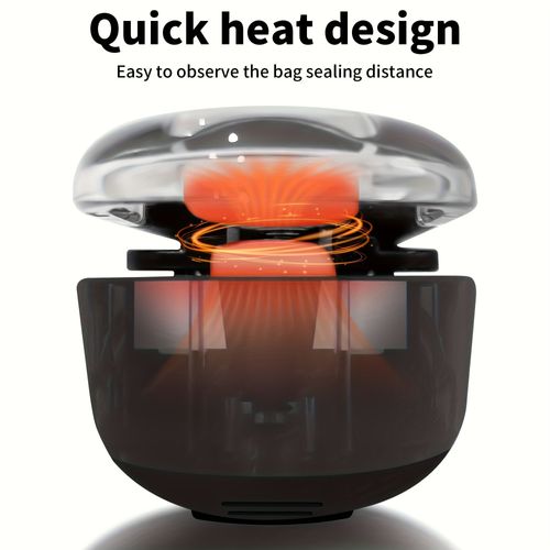 Mini scelleuse et coupeuse de sacs 2 en 1 - Machine de mise sous vide portable pour collations fraîches, biscuits et stockage des aliments - Fonctionne avec des piles (AA), outil de cuisine noir