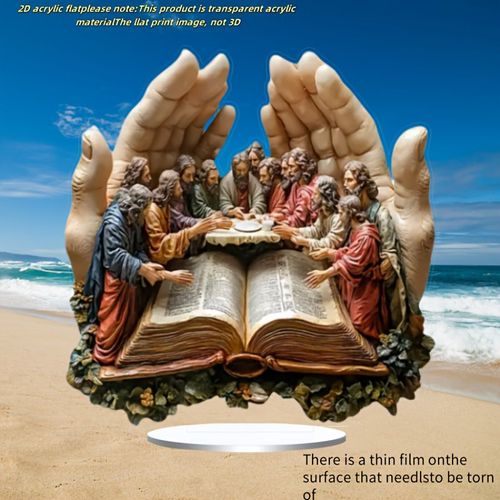 Statue de main en prière bohème 1 pièce - La Cène Décoration d'art religieux pour table, 7,87 po. x 7,26 po