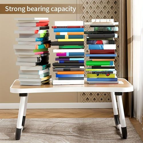 Table de chevet portable ultra large pour ordinateur portable – Support de plateau multifonctionnel avec porte-gobelet et tiroir, USB, ventilateur et lumière – Parfait pour manger, lire et écrire sur les lits, les canapés, les sols – Stable, durable et pliable