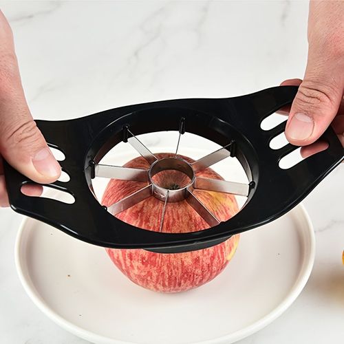 Trancheuse et vide-pomme en acier inoxydable - Coupe-fruits manuel et durable avec lames uniformes, poignée ergonomique, gadget de cuisine pour des pommes parfaitement tranchées, trancheuse à fruits