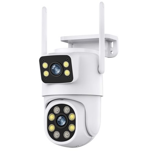 Caméra de surveillance binoculaire HD à grand angle de vision de 6 millions de pixels, sans fil, Wi-Fi, pour l'extérieur