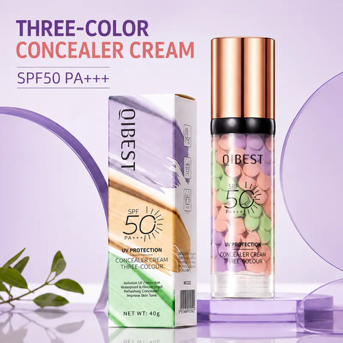 Three-Color Protective Isolation Cream with SPF 50 Coverage,2-packs