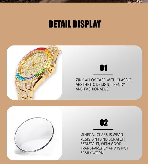 Men's Luxury Rhinestone Embellished Quartz Watch
