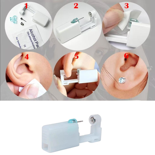 Sterile Single-Use  Medical Sealed Disposable Ear Piercing Instrument, 2-pcs