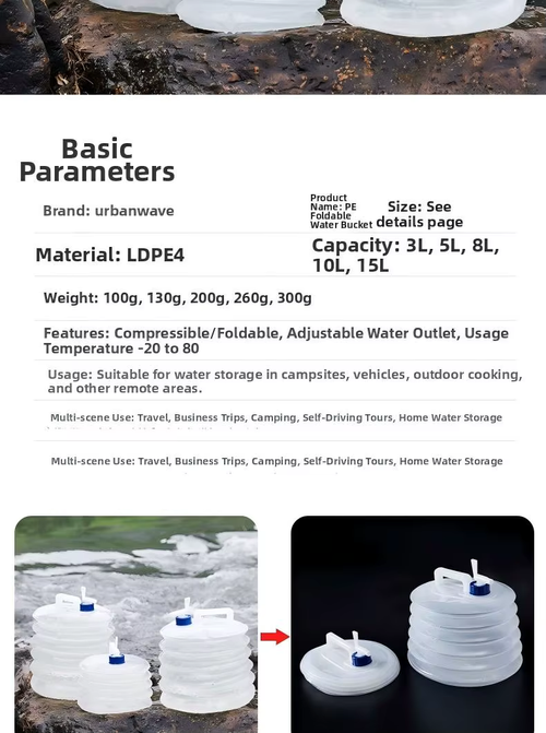 Folding  Water bucket with Tap 15L-2PCS