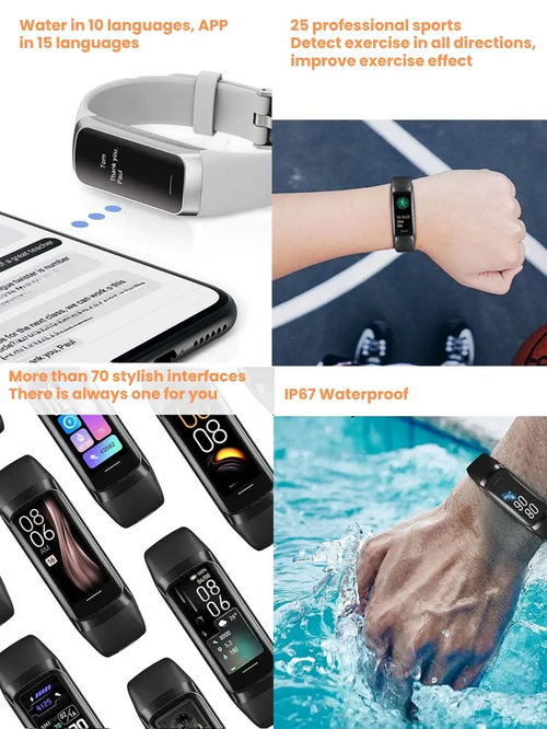 Smart Bracelet Watch  Wearable Fitness Tracker for Men & Women
