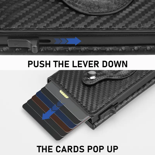 Slim Carbon Fiber Leather Wallet （black）