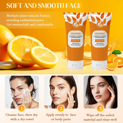 Cleanser-Orange Scented Exfoliator Clear Gel  2-packs