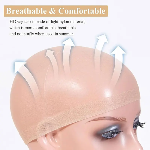 2 Pack 4 Pcs  Wig Caps Invisible Breathable Stretchy Wig Cap