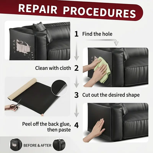 Leather repair tapes- self adhesive leather