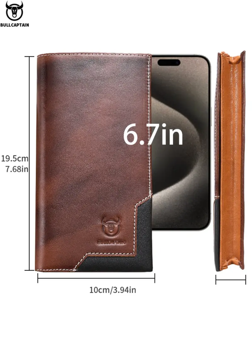 Men's Business Fashion Patchwork Pattern Long Wallet