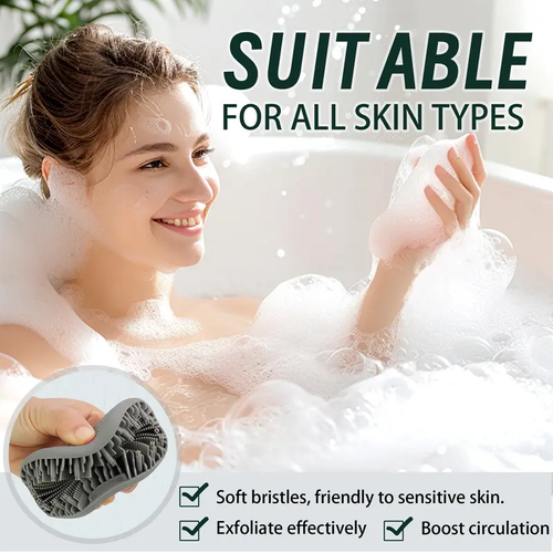 Soft Silicone Body Scrubber Shower Brush 2-packs