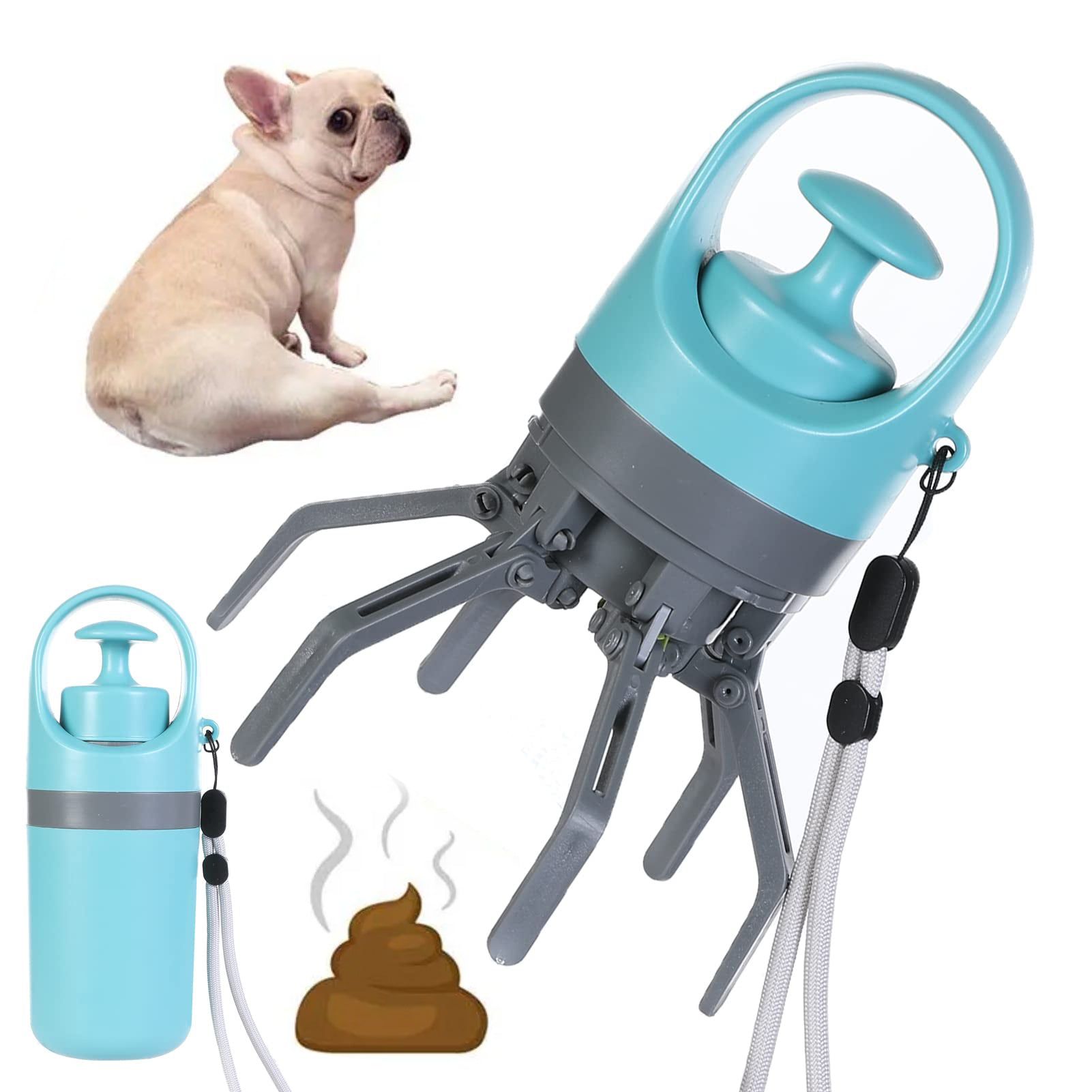 Portable Lightweight Dog Poo Potty with Built-in Poop Bag Dispenser Octopus Spatula