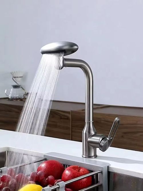 Single-handle stainless steel flying saucer bathtub shower faucet with multi-functional space rain shower spray hot and cold ceramic valve core
