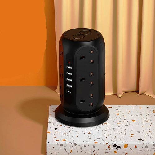 Wireless charging vertical socket, USB + Type-C smart power strip, custom-made multi-port multi-functional tower power strip