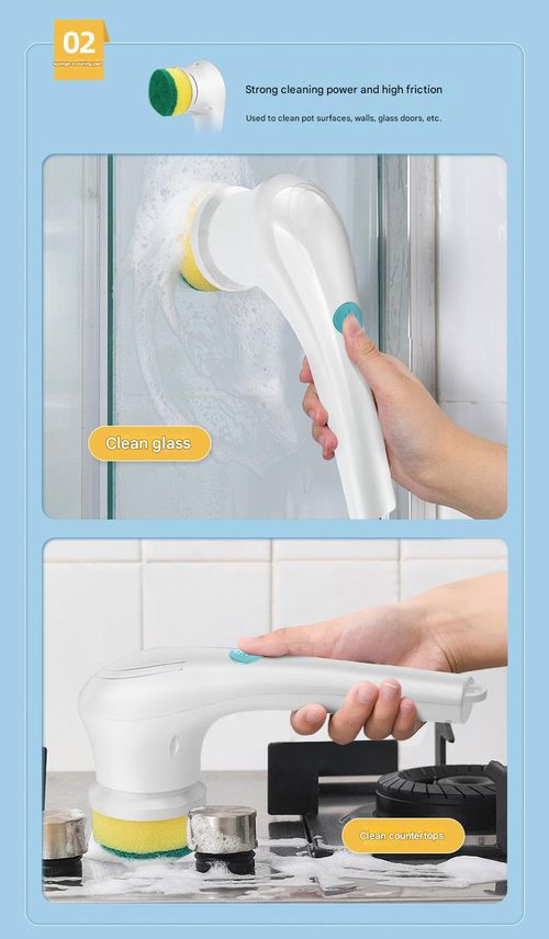Electric cleaning brush household handheld rechargeable bathroom kitchen dishwashing artifact multifunctional cleaning brush