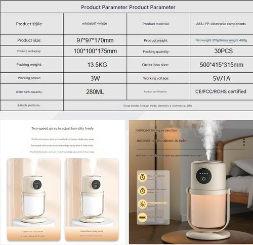 New humidifier smart timer household atomizer usb silent night light small air purifier humidifier