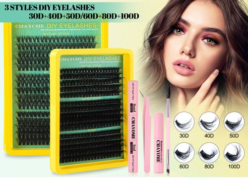 Thick DD Curly Mixed False Eyelashes Set 10-16m Curly DIY Segmented Eyelashes