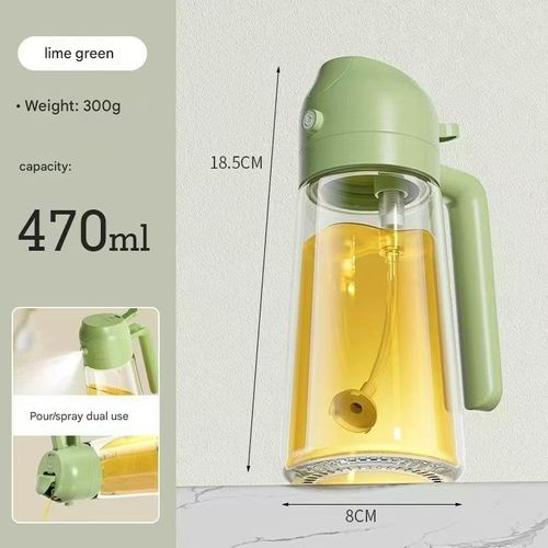 Kitchen spray bottle, awesome! Spray and pour, leak-proof, super convenient for controlling oil while cooking.