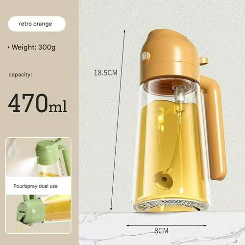 Kitchen spray bottle, awesome! Spray and pour, leak-proof, super convenient for controlling oil while cooking.